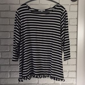 Striped 3/4 Sleeve Shirt